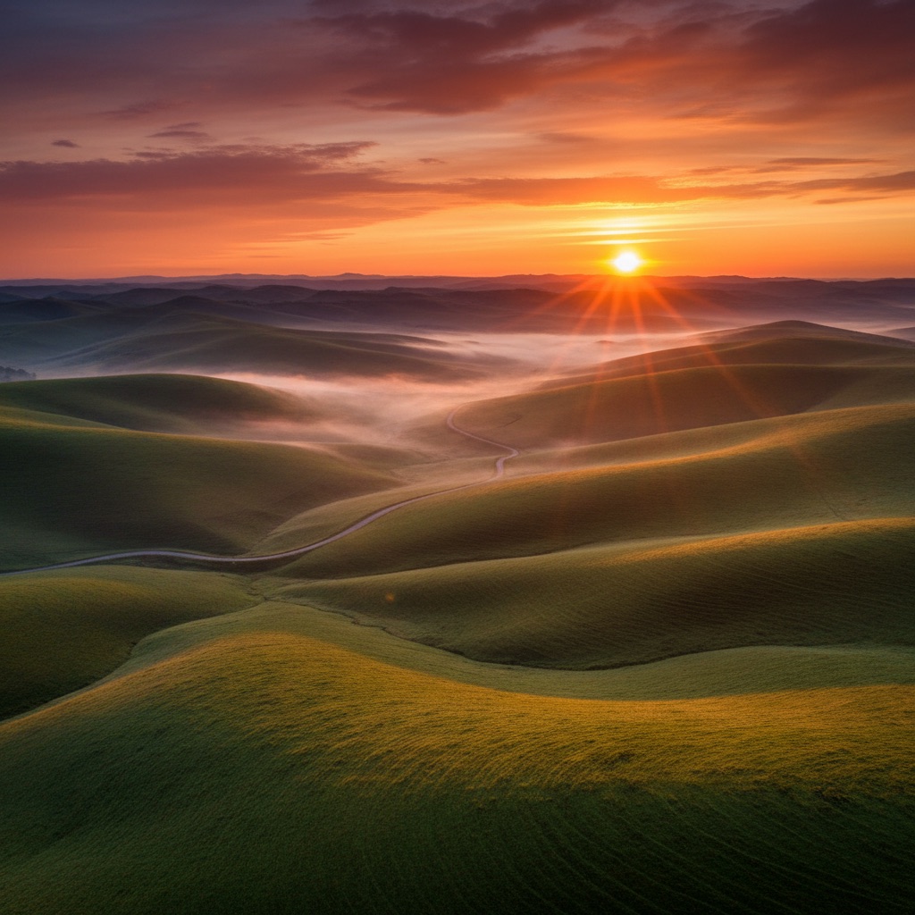 Golden sunrise generated with Slika AI